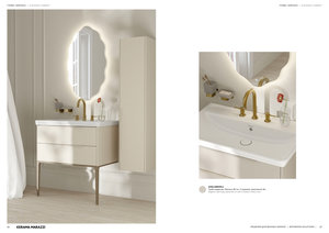 Подвесная тумба «Элеганс» 80 см (MELCB80MPL2) в оттенке «жемчужный лён» — добавьте элегантности вашей ванной комнате