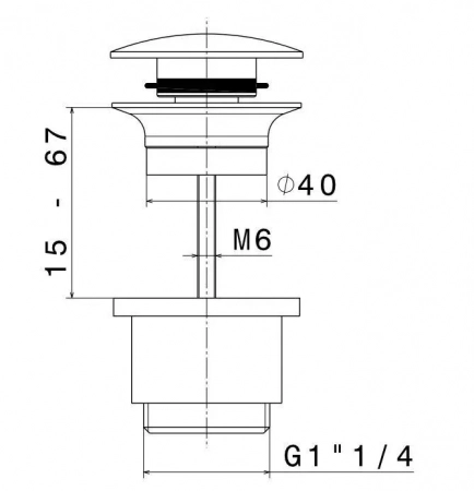 Донный клапан клик-клак для раковины, хром