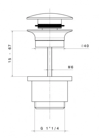 Донный клапан клик-клак для раковины, нержавеющая сталь