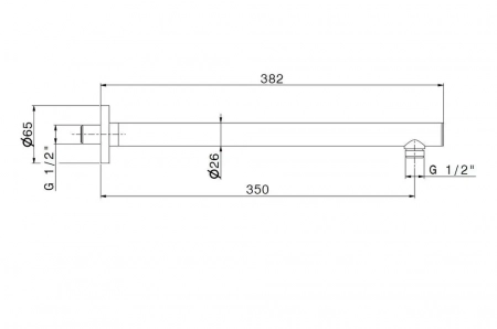 Круглая настенная насадка для душа Ole/Оле, матовый черный