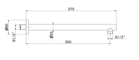Настенный кронштейн для душа Eterna/Этерна, нержавеющая сталь