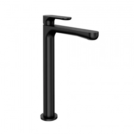 Смеситель для раковины OLE однорычажный высокий без донного клапана, матовый черный