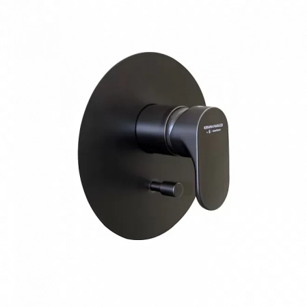 Встроенный однорычажный смеситель OLE для душа с переключателем на два потока, матовый черный