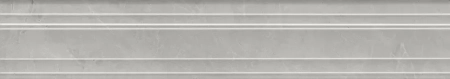 Бордюр Риальто серый светлый глянцевый обрезной 40x7,3x2,7
