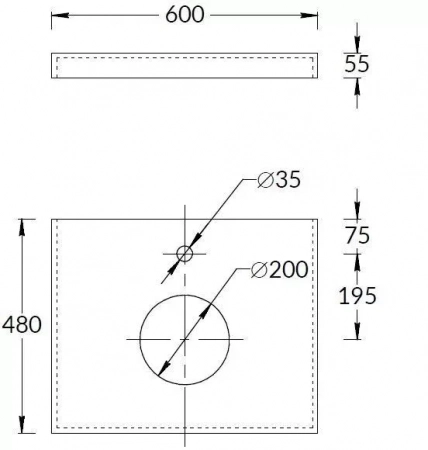 Спец. изделие декоративное из керамогранита Роверелла 60x48, серый темный