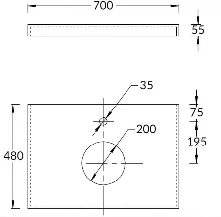 Спец. изделие декоративное из керамогранита Роверелла 70x48, серый темный матовый