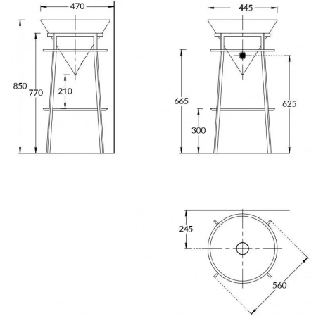 Металлическая структура CONO напольная 44, белая матовая