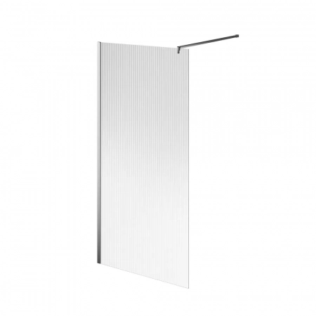 Душевая перегородка CRISTALLO с рифленым стеклом, 100х210, хром