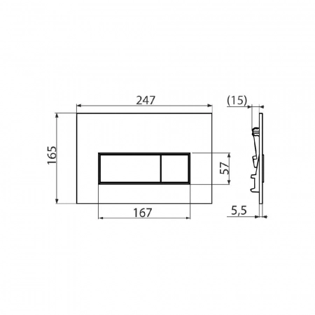 Кнопка управления для скрытых систем инсталляции, черный-мат