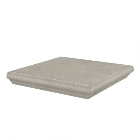 Ступень угловая Хадду серый светлый матовый 34x34x0,8