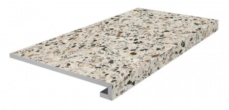 Ступень клееная фронтальная Бричиола бежевый светлый матовый обрезной 33x60x0,9