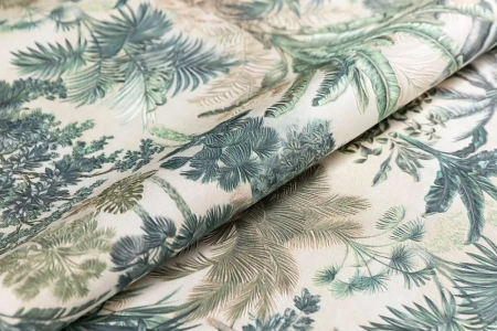 Обои виниловые Оазис мотив, тёмный зелёный