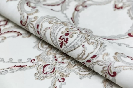 Обои виниловые на флизелиновой основе Ориент мотив, белый красный