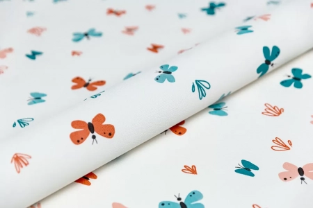 Обои виниловые на флизелиновой основе Уик-энд мотив, оранжево-синий бабочки