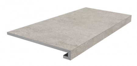 Ступень клееная фронтальная Портленд серый светлый матовый обрезной 33x80x0,9