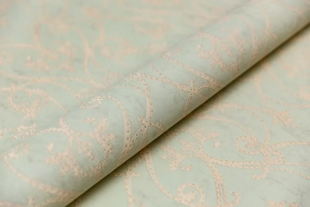 Обои виниловые на флизелиновой основе Дамаск мотив, зелёный