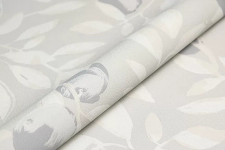 Обои виниловые на флизелиновой основе Шафран мотив, серый, апельсины