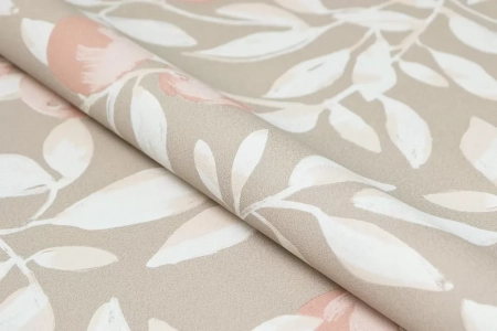 Обои виниловые на флизелиновой основе Шафран мотив, бежевый, апельсины