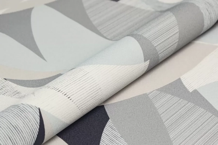 Обои виниловые на флизелиновой основе Шафран мотив, черный, листья