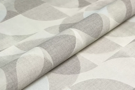 Обои виниловые на флизелиновой основе Шафран мотив, серый, круги