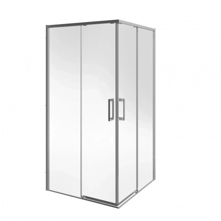 Душевой уголок LINDO раздвижной с функцией soft close, квадратный , 100х100х195, матовый черный