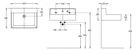Раковина LOGICA M мебельная\подвесная cо встроенным смесителем 65, белая глянцевая