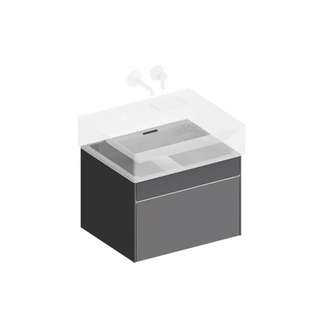 Тумба LOGICA подвесная 2 ящика 60 см, стальной серый