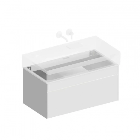 Тумба LOGICA подвесная 2 ящика 90 см, белоснежный