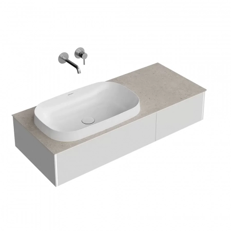 Тумба MAGICA подвесная 120, 2 ящика, утренний серый матовый