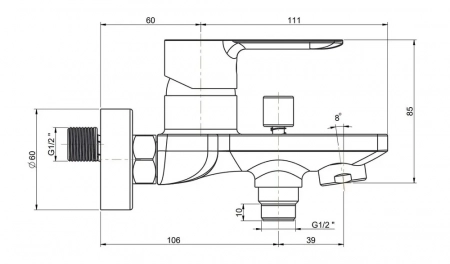 Смеситель SONATA для ванны, матовый черный