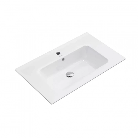 Раковина PIANO подвесная/мебельная 75, белая глянцевая