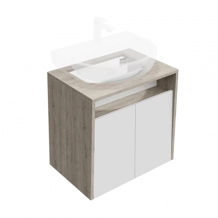 Тумба PRO подвесная 2 дверцы 60, белая глянцевая