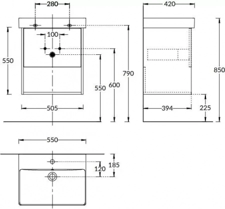 Полка PRO 55 см, белая матовая