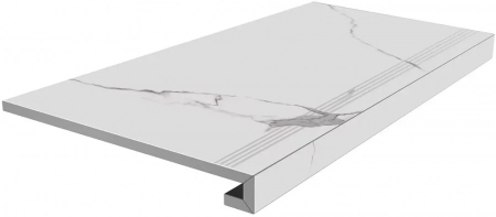 Ступень клеёная Монте Тиберио белый лаппатированный 33x80x0,9