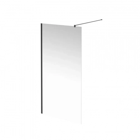 Душевая перегородка VETRO, 100х195, матовый черный