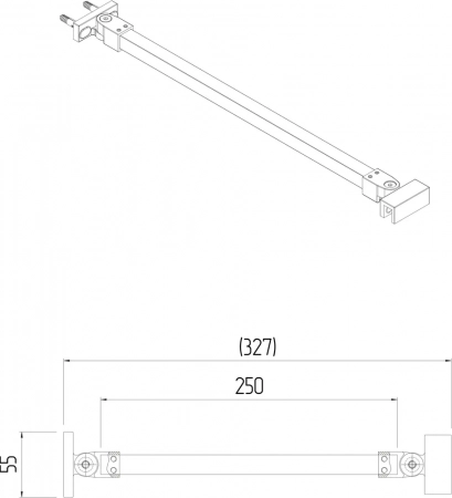 Фиксатор для стеклянной шторки VETRO, 25 см, хром