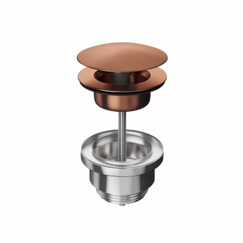 Донный клапан клик-клак для раковины, брашированная медь