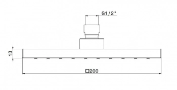 Латунная верхняя квадратная душевая лейка FUTURA тропический дождь, без кронштейна, матовый черный