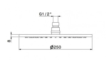 Круглая душевая лейка OLE, золотой атласный