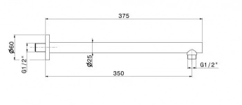 Настенный кронштейн для душа Eterna/Этерна, брашированная медь, pvd