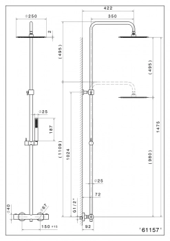 Душевая колонна OLE, матовый черный
