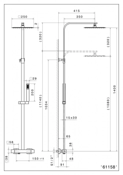 Душевая колонна FUTURA, матовый черный