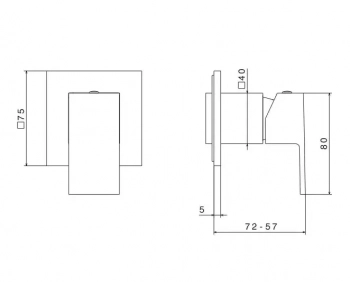 Встроенный однорычажный смеситель FUTURA для душа на один поток, хром