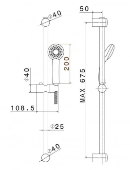 Душевая стойка PIANO c лейкой и шлангом, хром