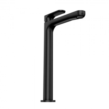 Смеситель для раковины OLE однорычажный высокий без донного клапана, матовый черный