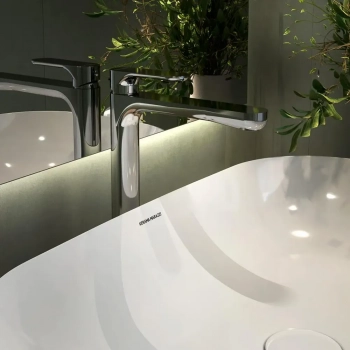 Смеситель для раковины OLE однорычажный высокий без донного клапана, хром глянец