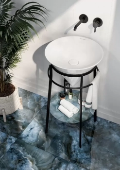 Смеситель для раковины LINEA однорычажный настенный, черный матовый