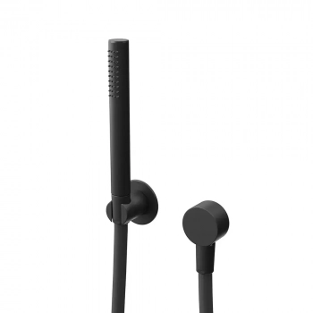 Ручной душ OLE с держателем для лейки и шлангом, без вывода для подачи воды, матовый черный