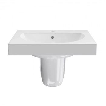 Раковина BUONGIORNO подвесная/мебельная 60, белая глянцевая