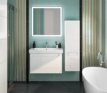 Раковина BUONGIORNO подвесная/мебельная 80, белая глянцевая